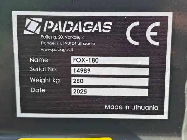 Padagas Rotary sweeper FOX-180 AVANT - Image 13