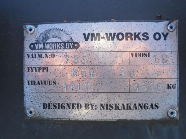 Niskakangas Kuokkakauha 1400mm 1500L NTP20/30 28-35ton - Image 8