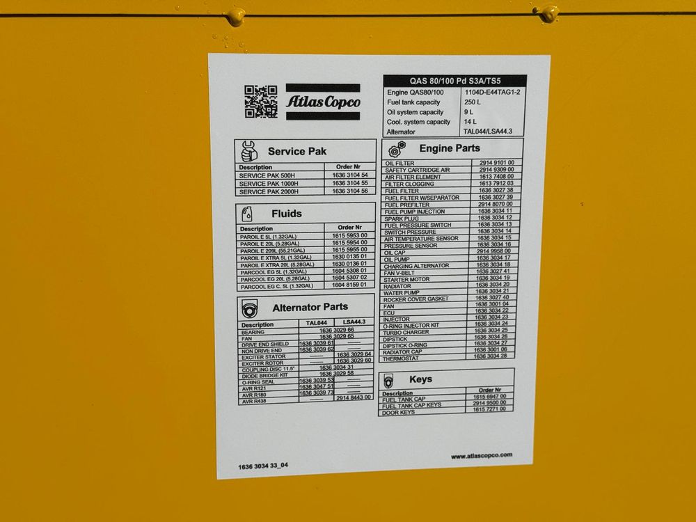 Atlas Copco QAS 100 PD S3A 50 Hz Reservkraftsgeneratorer - Bild 15