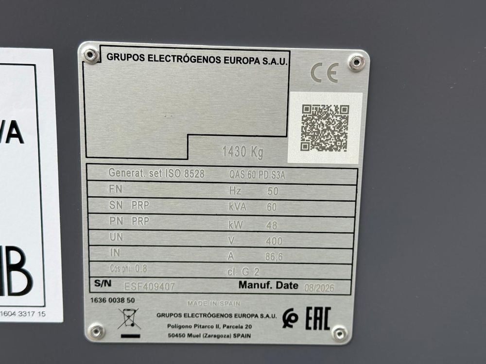 Atlas Copco QAS 60 PD S3A 50 Hz Reservkraftsgeneratorer - Bild 28